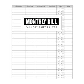 Pagamento mensal de contas e organizador Genérica