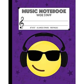 Papel manuscrito Music Notebook Genérica Wide Staff 100 páginas