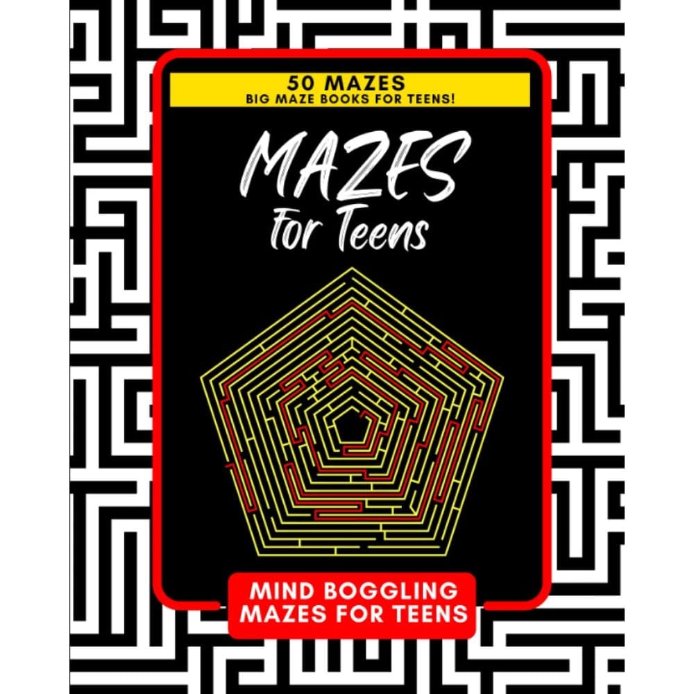 Maze Book Genérica para adolescentes: 50 quebra-cabeças de labirinto incompreensíveis