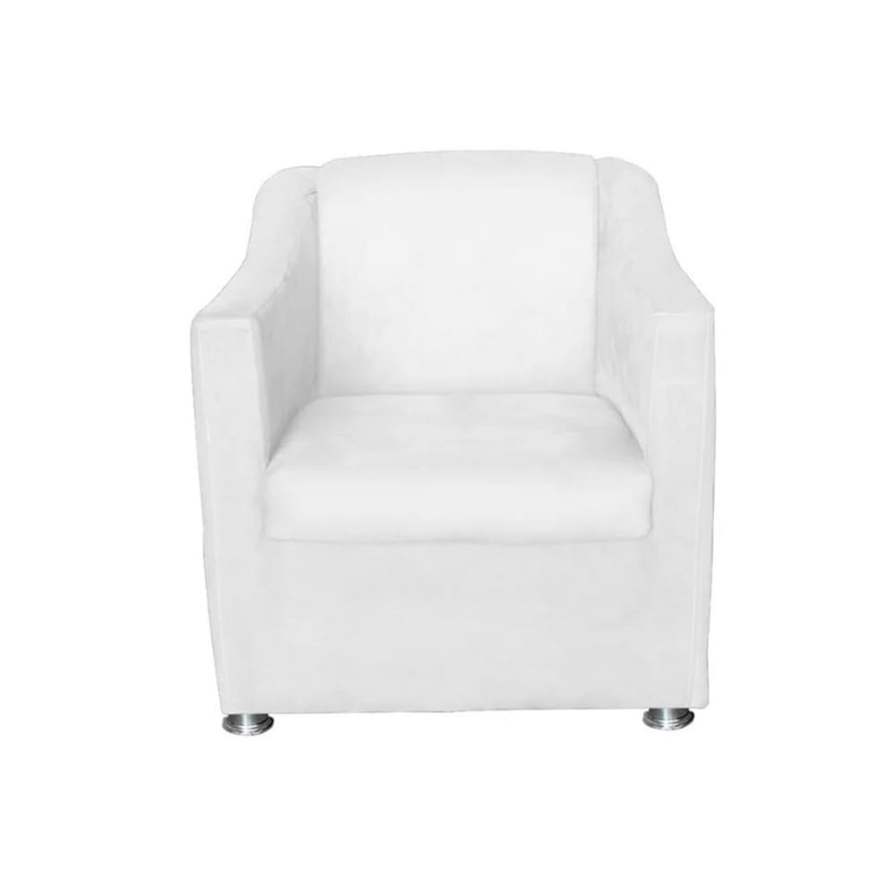 Poltrona Bia Decorativa Reforçada Recepção Clinica Salão Sala De Estar Courino