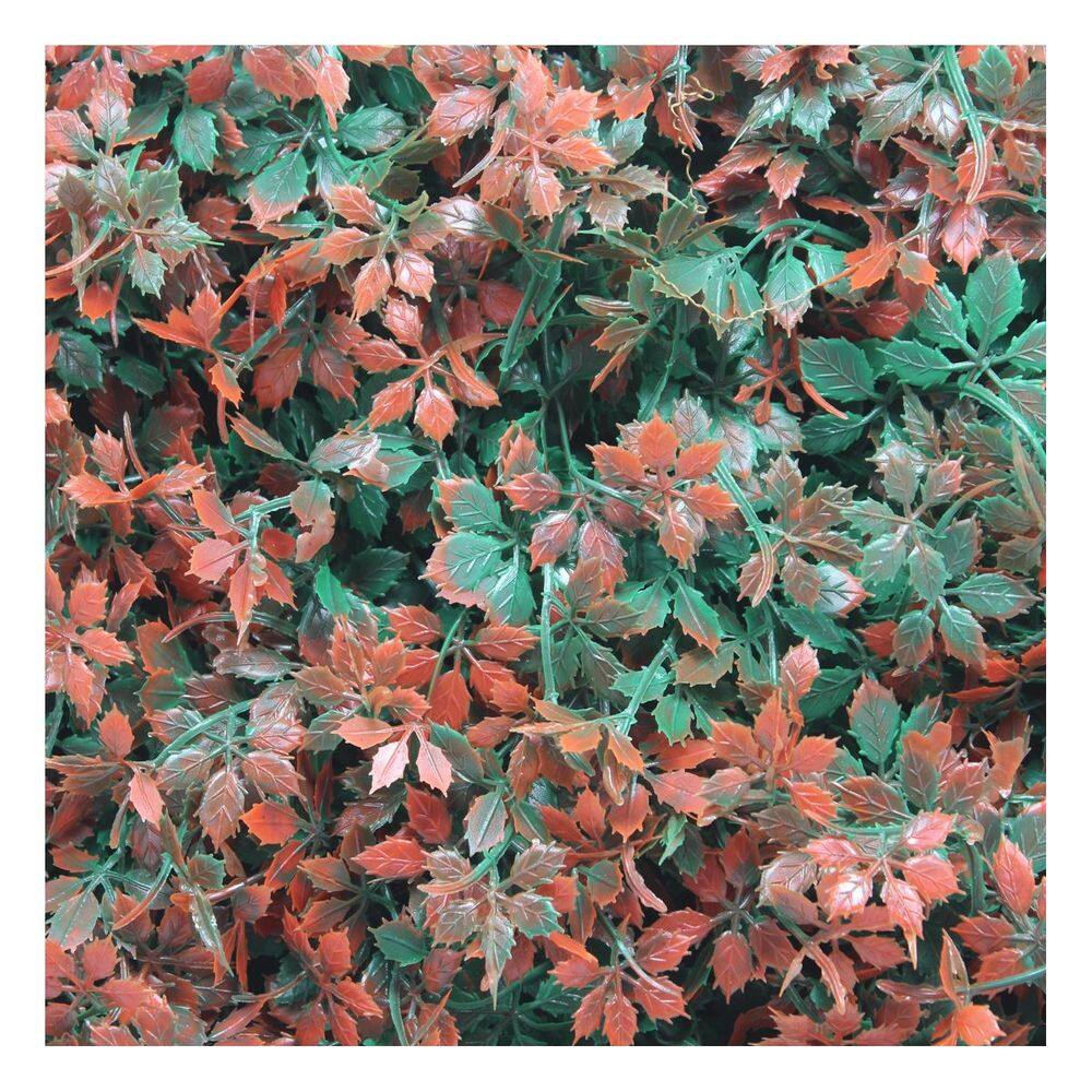 Kit 6 Placas Muro Inglês Jardim Vertical Artificial Avermelhada 40x60cm