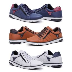 Kit 3 Sapatênis Masculino Casual Fechamento Elástico e Zíper