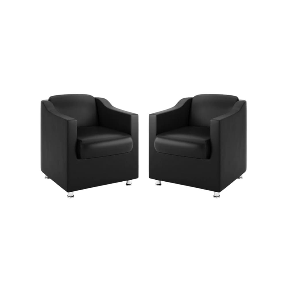 Kit 4 Poltronas Bia Decorativa Reforçada Recepção Clinica Salão Sala De Estar Courino