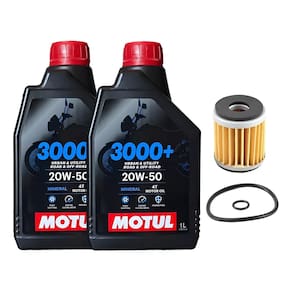 Kit Troca Oleo 2L Motul 3000+ Mineral 20w50 + Filtro de Óleo Fazer Lander Teneré 250 CRYPTON X-MAX