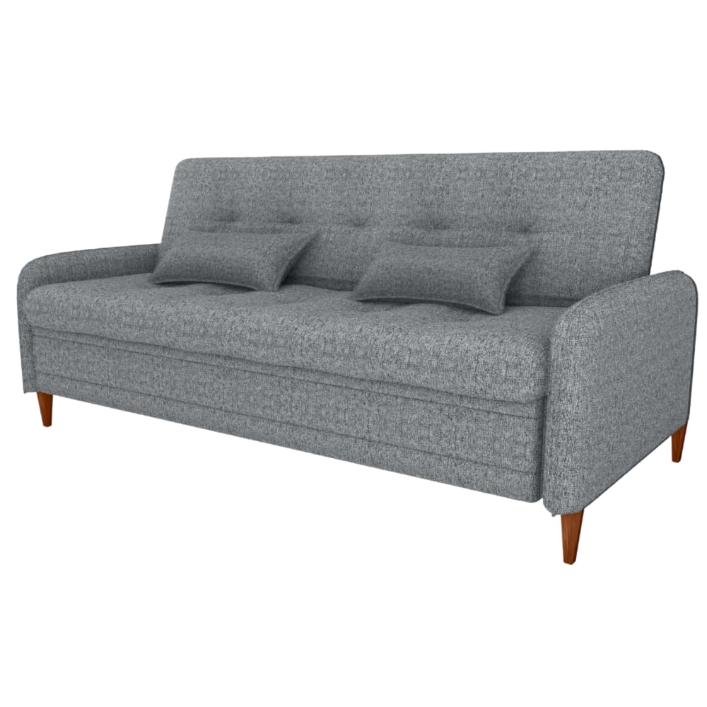 Sofa Cama 2 Lugares 206 cm Donna Linho Vancouver E487 Cinza Milani Store