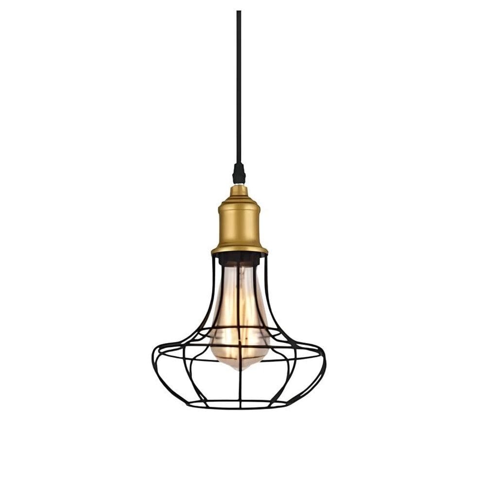 Pendente Taschibra Aço 40w Vintage Preto Lustre De Teto 185