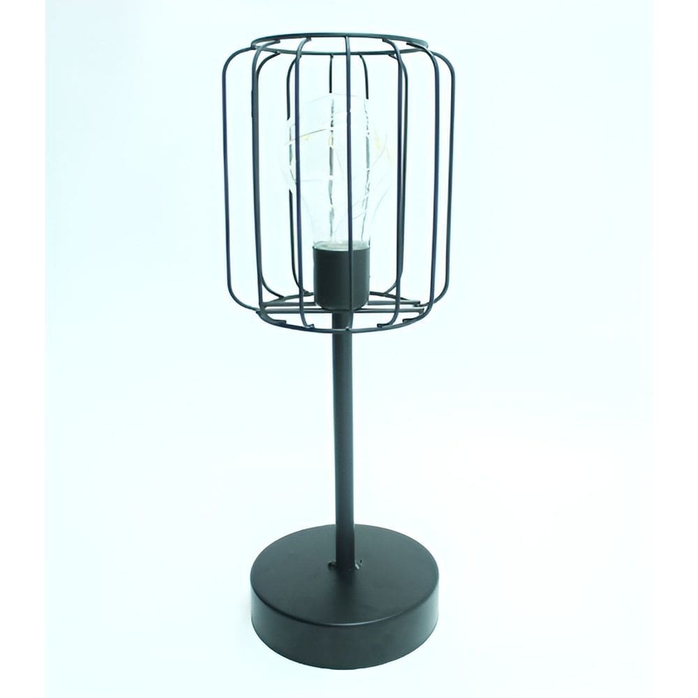 Abajur De Mesa Lâmpada LED Luxuoso Metal Geométrico Preta