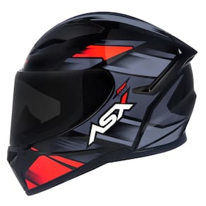 Capacete Asx City Start Cor:Preto/Vermelho/Cinza;Tamanho:60