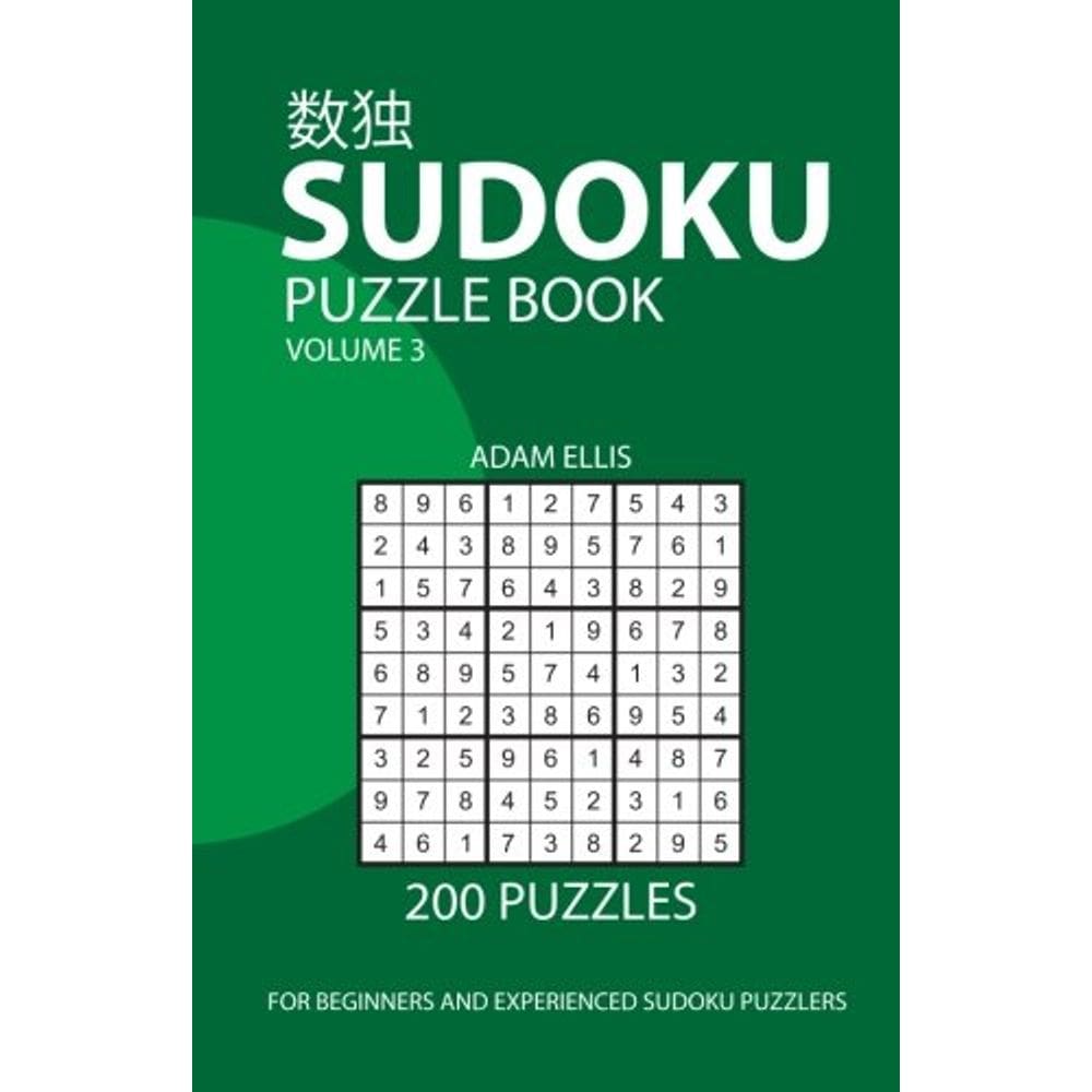 Livro de quebra-cabeças de Sudoku, volume 3, com 200 quebra-cabeças