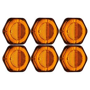 6 Lanterna Lateral Amarelo Led Bivolt C/guia De Luz S/suporte