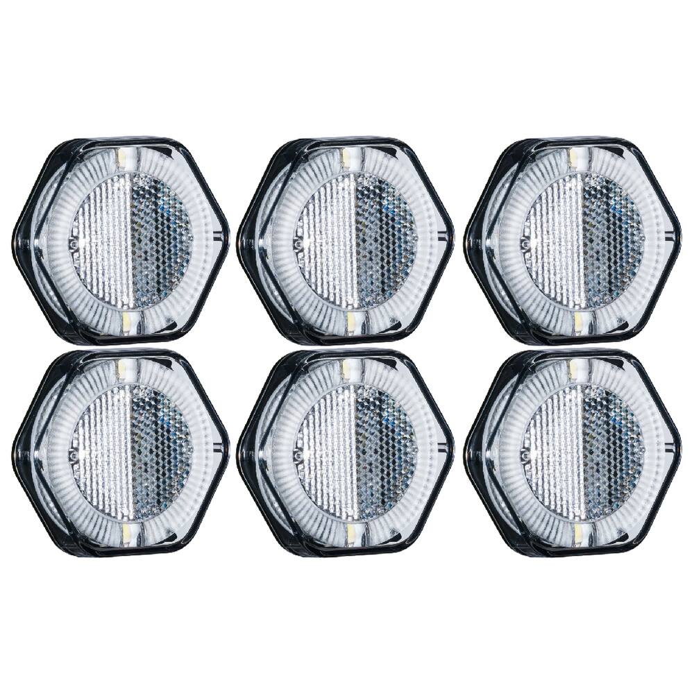 6 Lanterna Lateral Amarelo Cristal Bivolt Guia De Luz