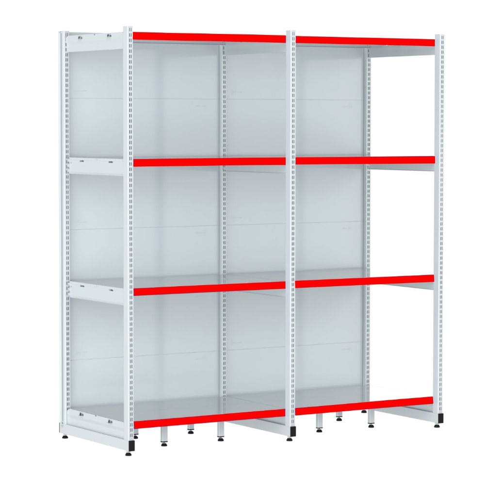 Rack Parede 202 Fit 60 Ate 2 Metros Branco 8 Bandeja Pe Verm