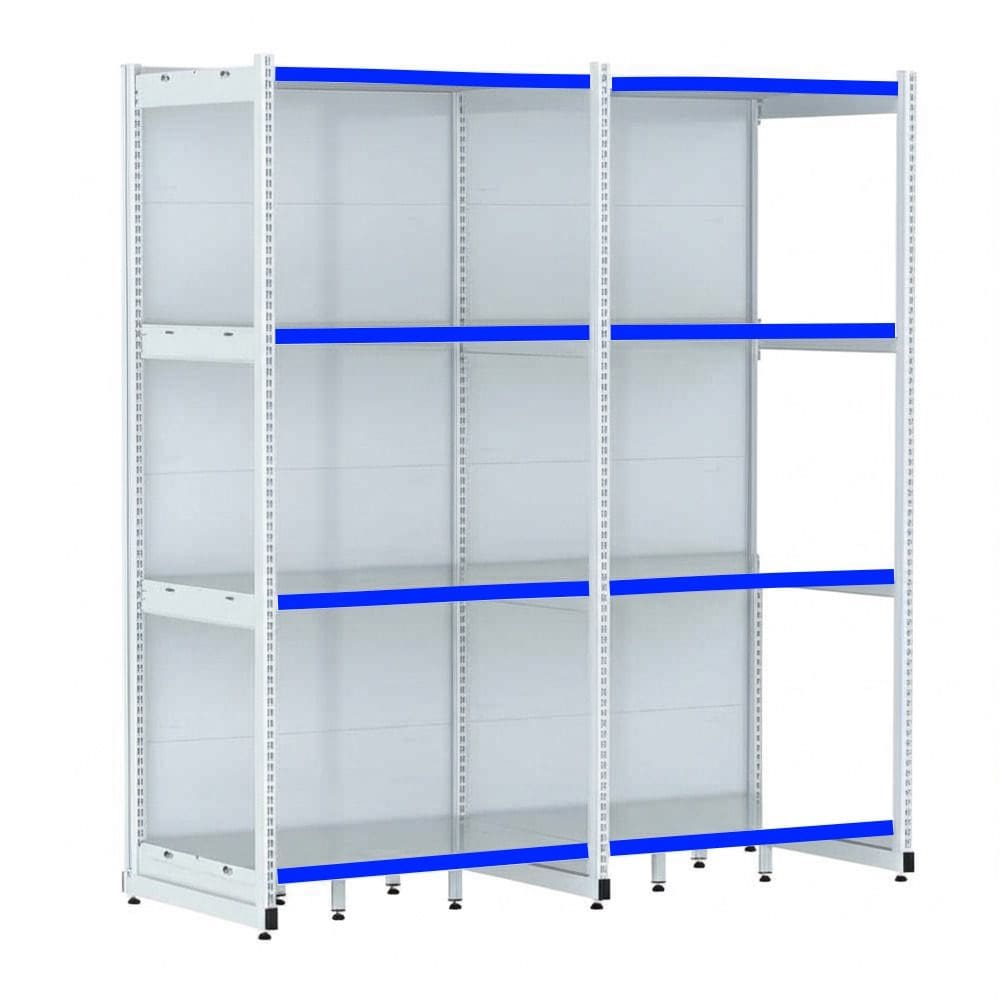 Rack Parede 202 Fit 60 Ate 2 Metros Branco 8 Bandeja Pe Azul