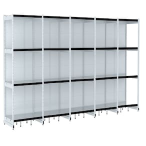 Rack Parede 202 Fit 60 Ate 5 Metros Branco 20 Bandeja Preto