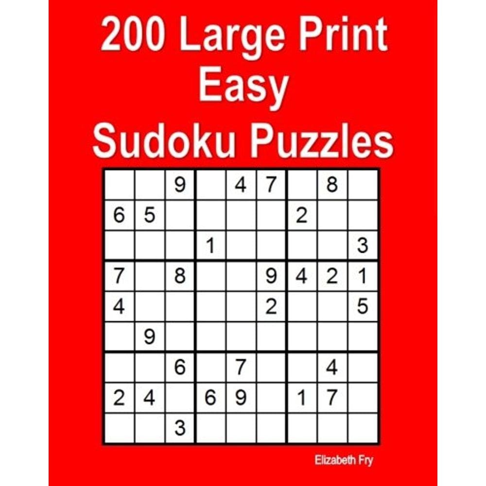 Puzzle Book Genérica 200 Quebra-cabeças fáceis de Sudoku com impressão grande