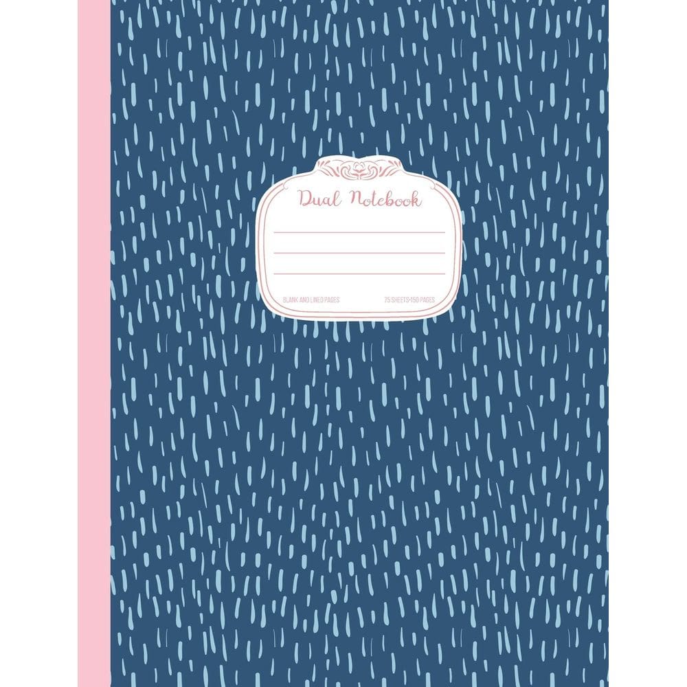 Caderno com duas páginas em branco e pautadas grandes 21,6 x 27,9 cm 150p