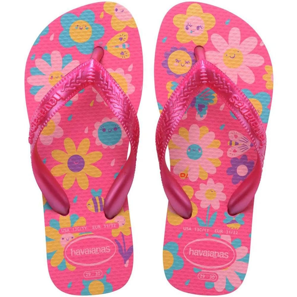 Chinelo Infantil Havaianas Flores Kids - Rosa