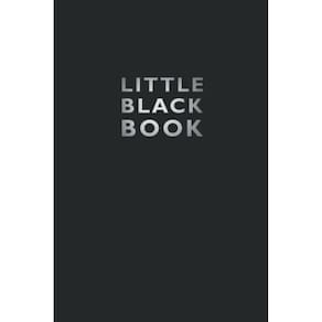 Caderno, pequeno livro preto e diário de endereços, tamanho de bolso