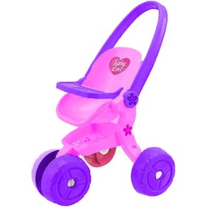 Carrinho De Boneca Baby Love Rosa e Roxo -Usual Brinquedos