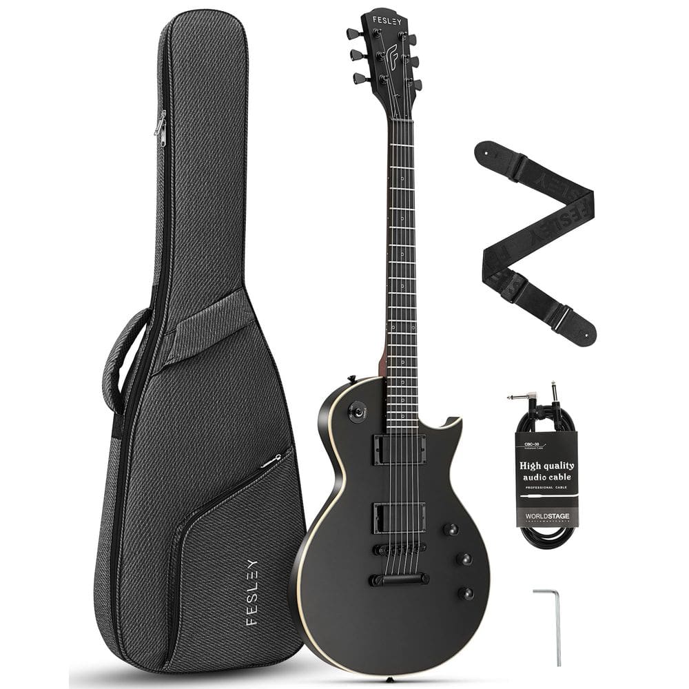 Guitarra elétrica Fesley 39 LP em tamanho real para iniciantes com kit