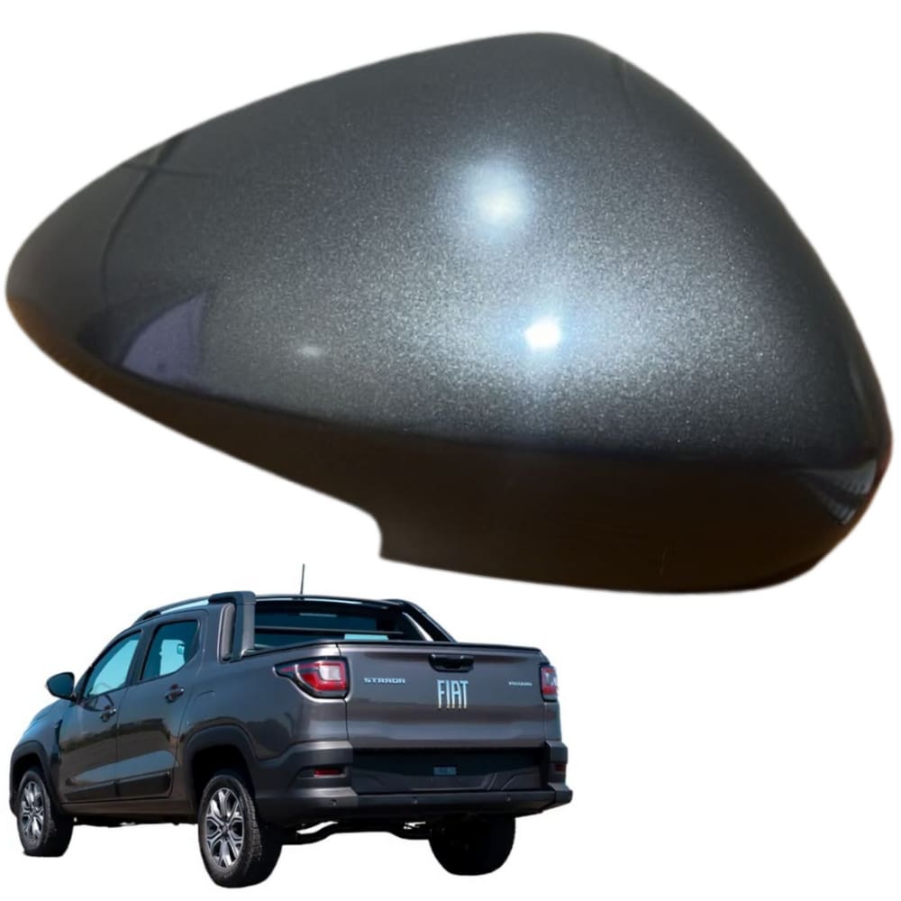 Capa Retrovisor Strada 2020 A 2025 Com Furo Cinza Silvestone Direito