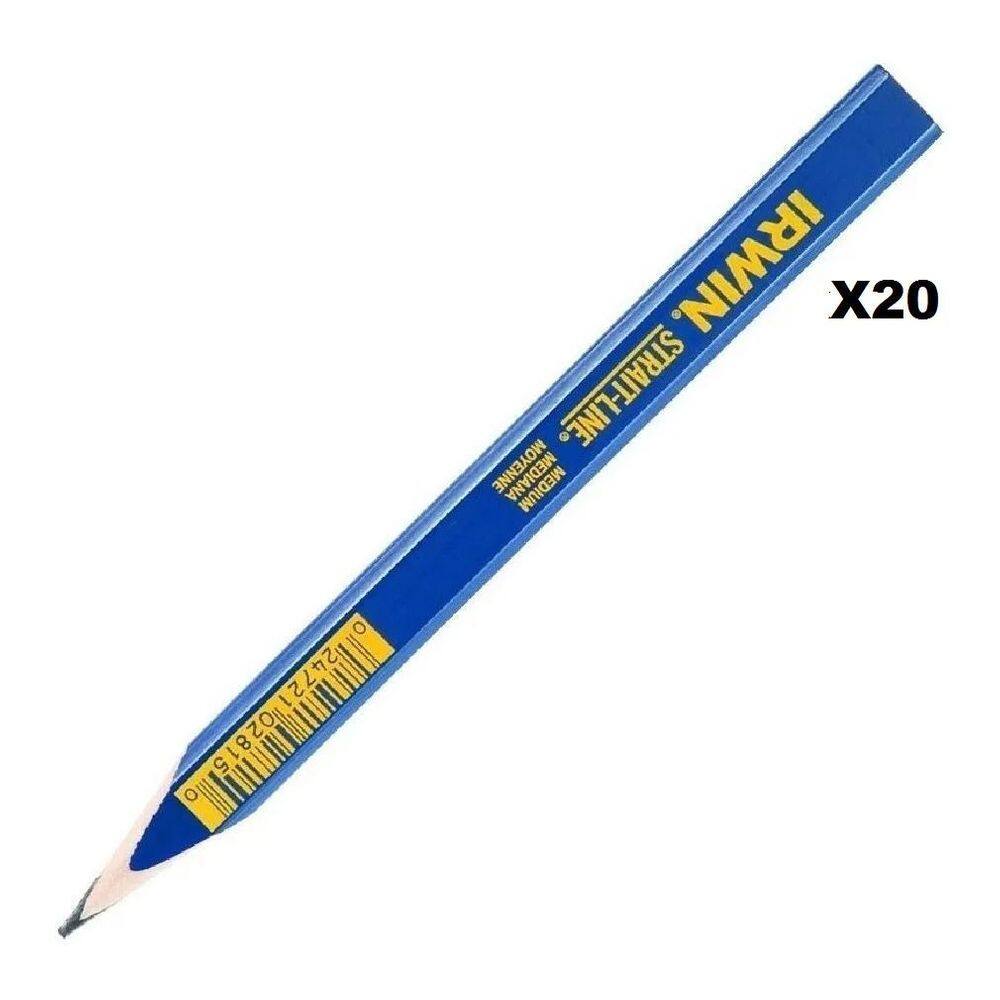 Kit Lápis Carpinteiro Marceneiro Profissional 20 Peças Irwin