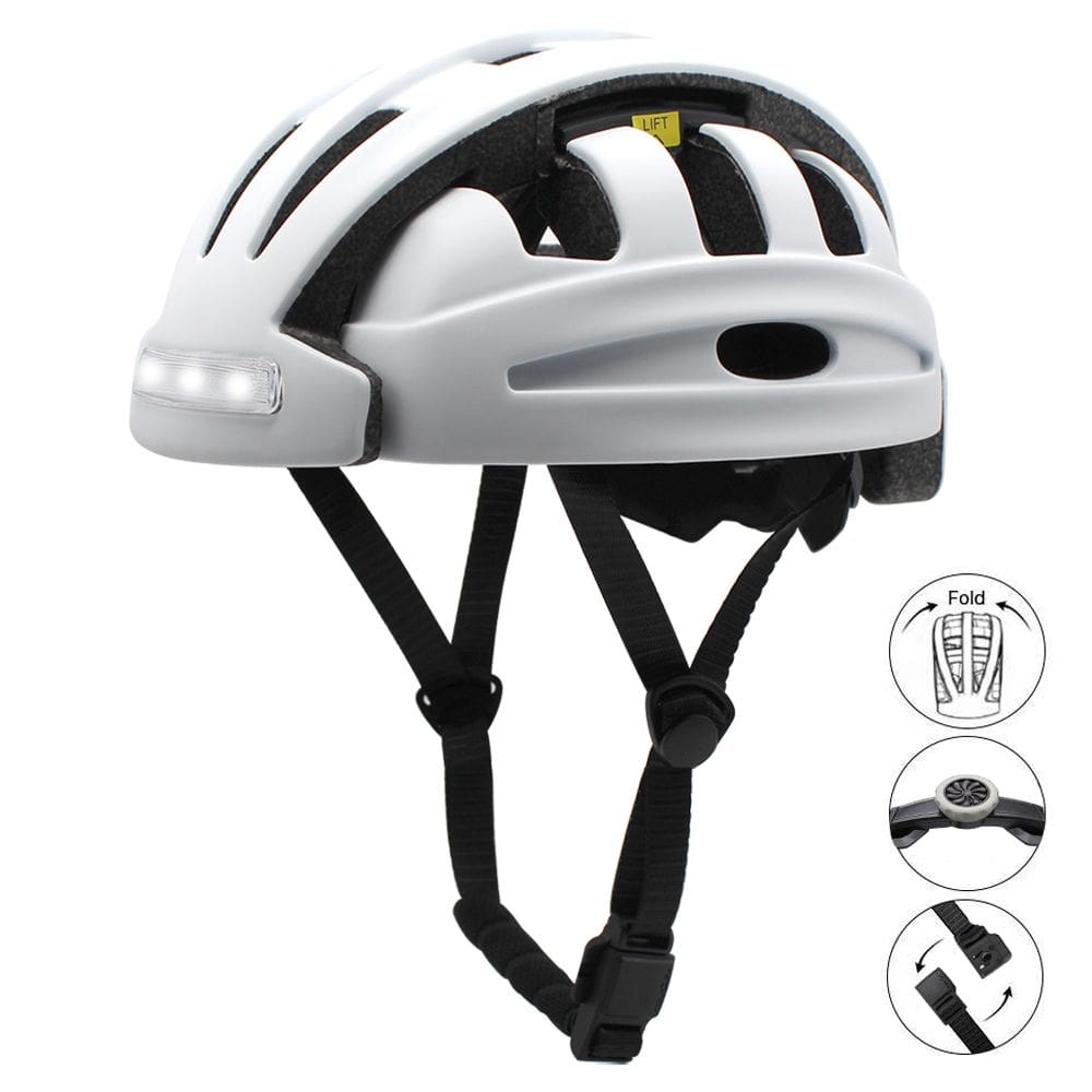 Capacete portátil Riding City dobrável com farol traseiro