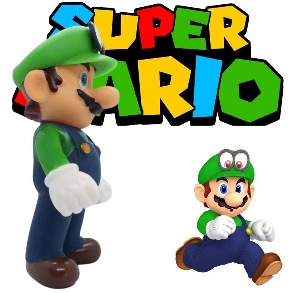 Boneco Luigi Super Mario Para Colecionador Presente Perfeito