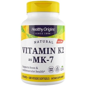 Vitamina K2, 100mcg, 180 Cápsulas, HEALTH ORIGI