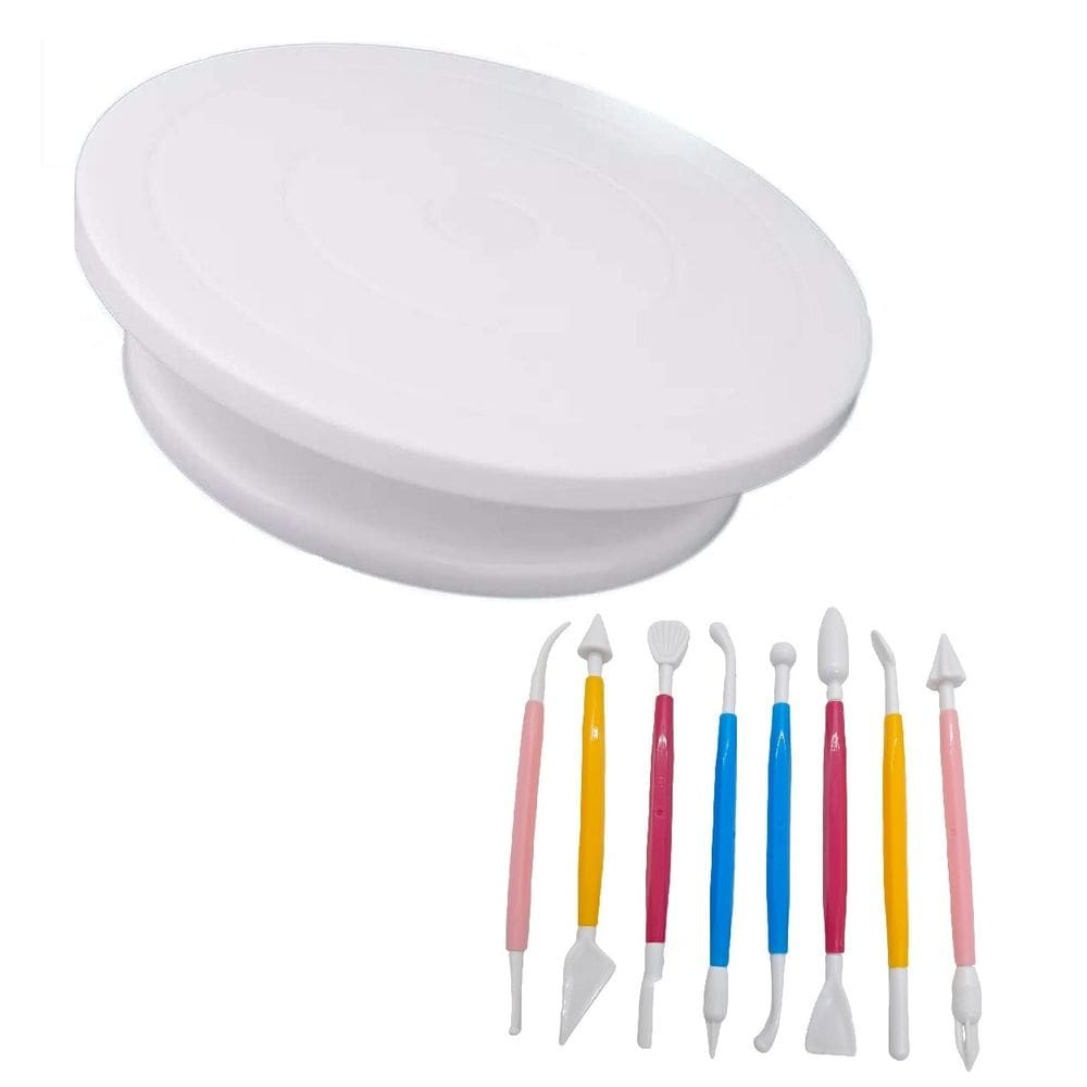 Kit Prato Giratório Bailarina Com 8 Estecas Para Modelar