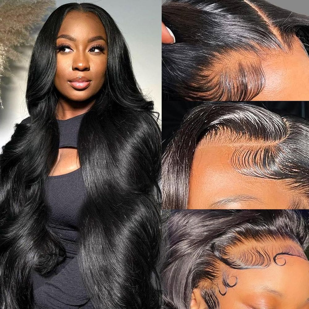 Perucas frontais de renda Ozkan Body Wave 34" Cabelo humano 180% de densidade
