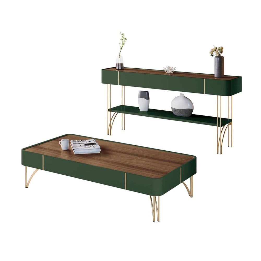 Kit Mesa de Centro e Aparador Miami Orgânica-EdeCasaMoveis