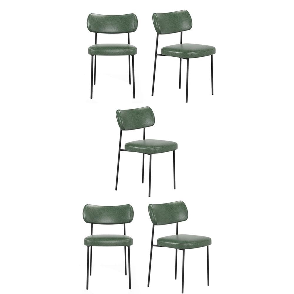 Kit 5 Cadeiras Camila Para Sala Jantar Gourmet em Aço-Couríssimo-Verde-EdeCasaMoveis