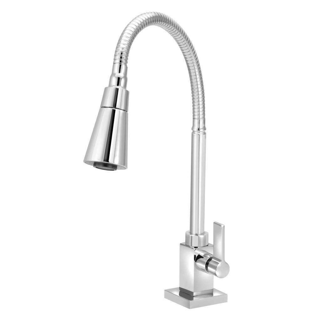 Torneira Cozinha De Mesa Quadrada Tubo Cone Flexivel 1/4V