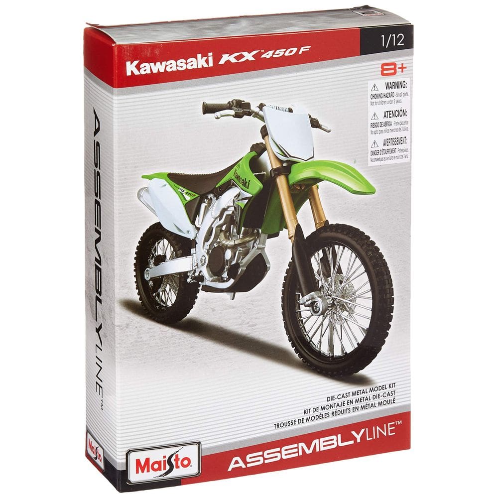 Veículo fundido sob pressão Maisto 1:12 Al Kawasaki KX 450F para crianças