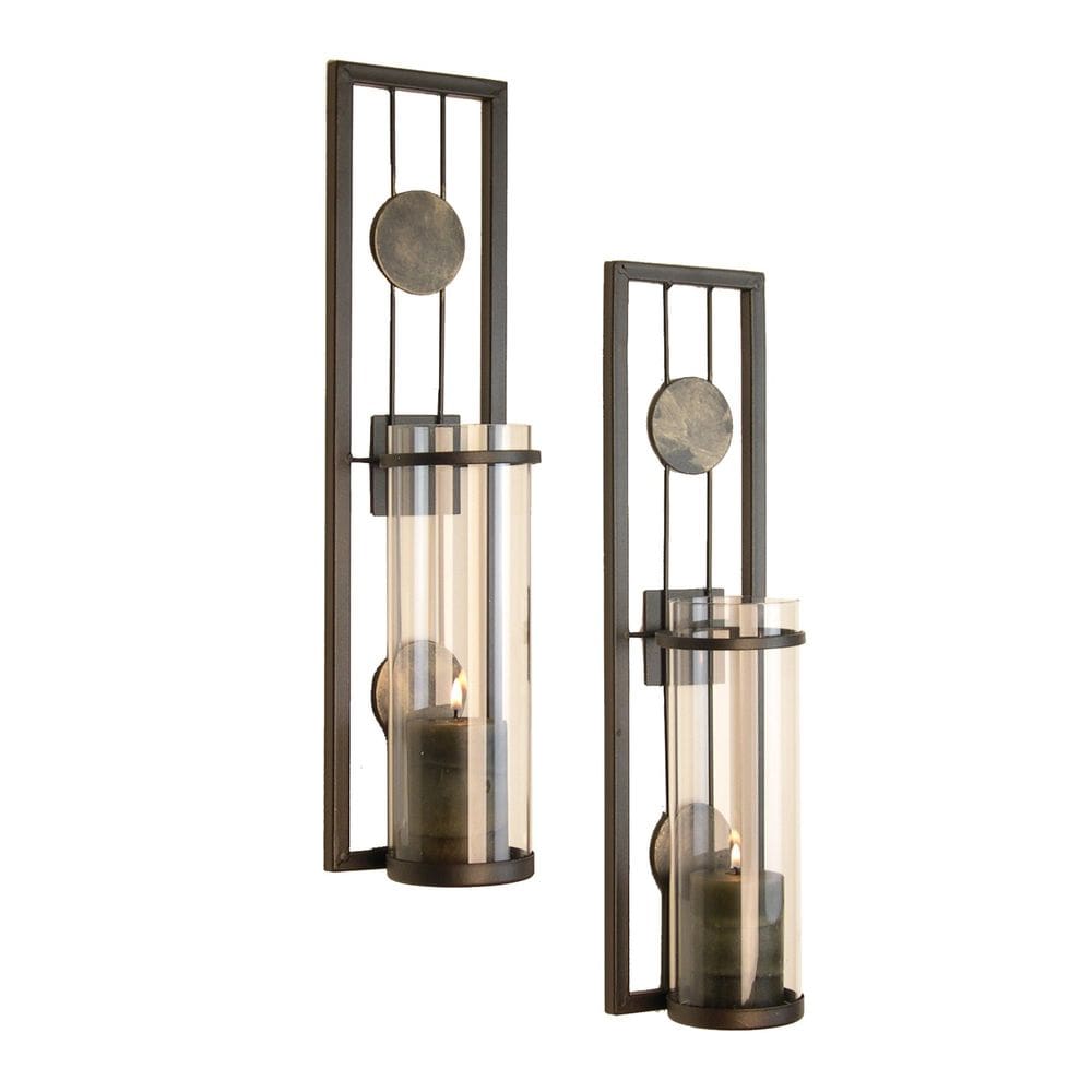 Arandelas de parede Danya B Metal em estilo antigo, conjunto de 2 para casa