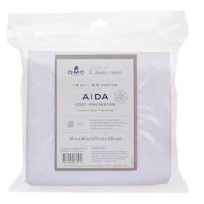 Tecido DMC Charles Craft Poliéster Aida XL 14 quilates 122x152cm Wh