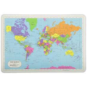 Placemat Painless Learning World Map Laminated Educational