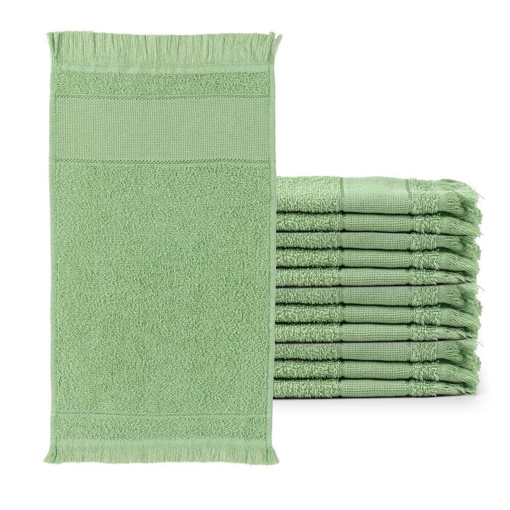 Kit 12 Toalha Manicuri Lavabo Academia Fitness Treinar Verde