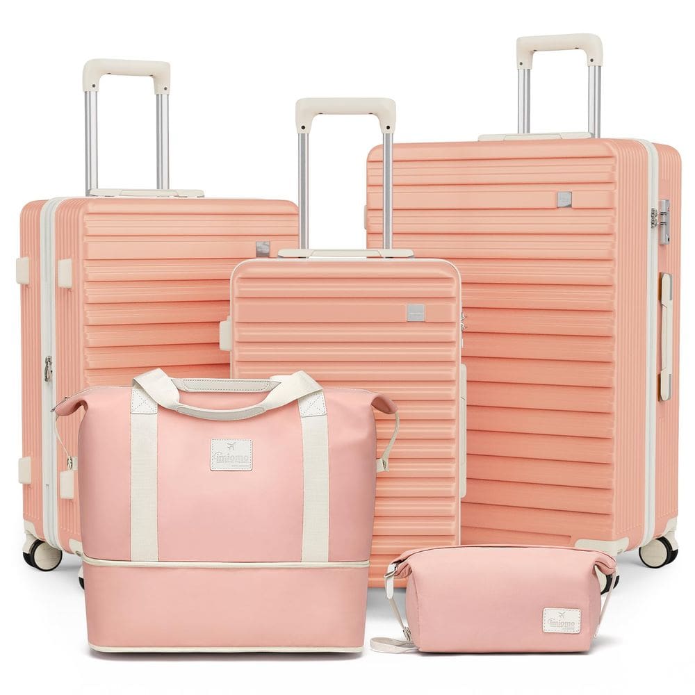 Conjunto de bagagem imiomo, 3 peças, expansível, rígido, com fechadura TSA, rosa