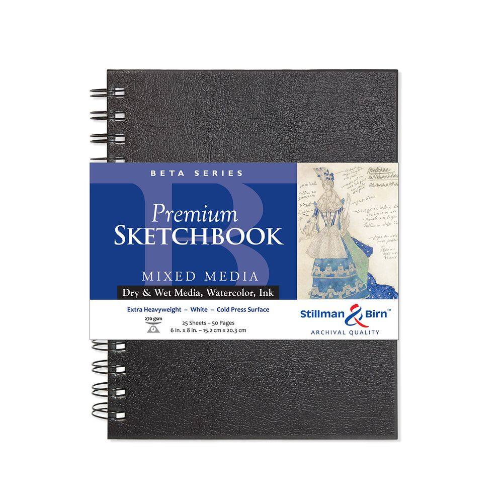 Caderno de esboços Stillman & Birn Série Beta Wirebound 6x8 270 g/m²
