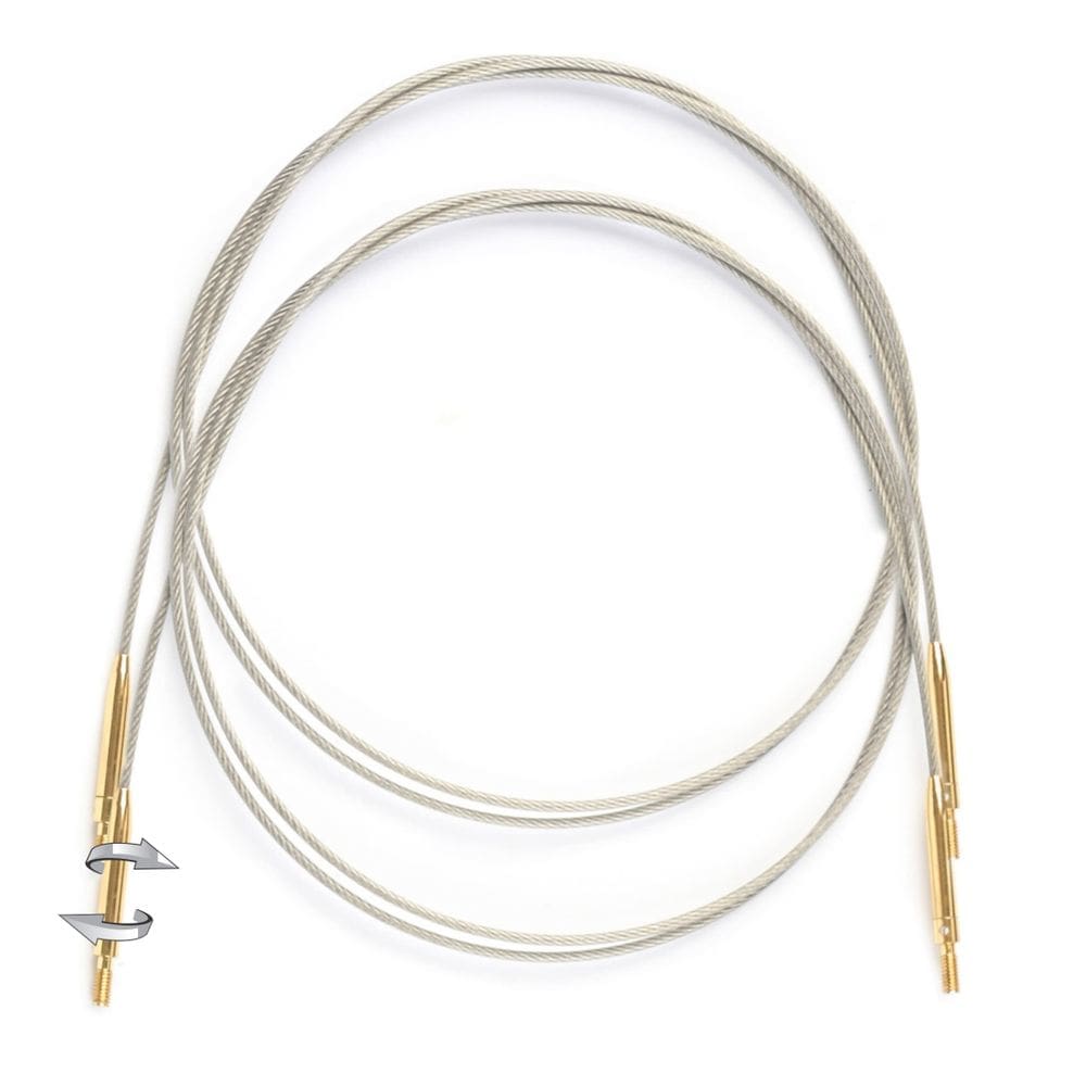Lanterna de agulha de tricô Moon INTR Swivel Cords em aço inoxidável