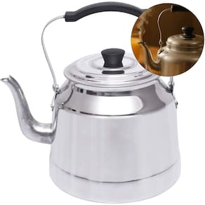 Chaleira de alumínio com tampa cabo em baquelite antitérmico capacidade de 2L ideal para preparo seguro de café e chá