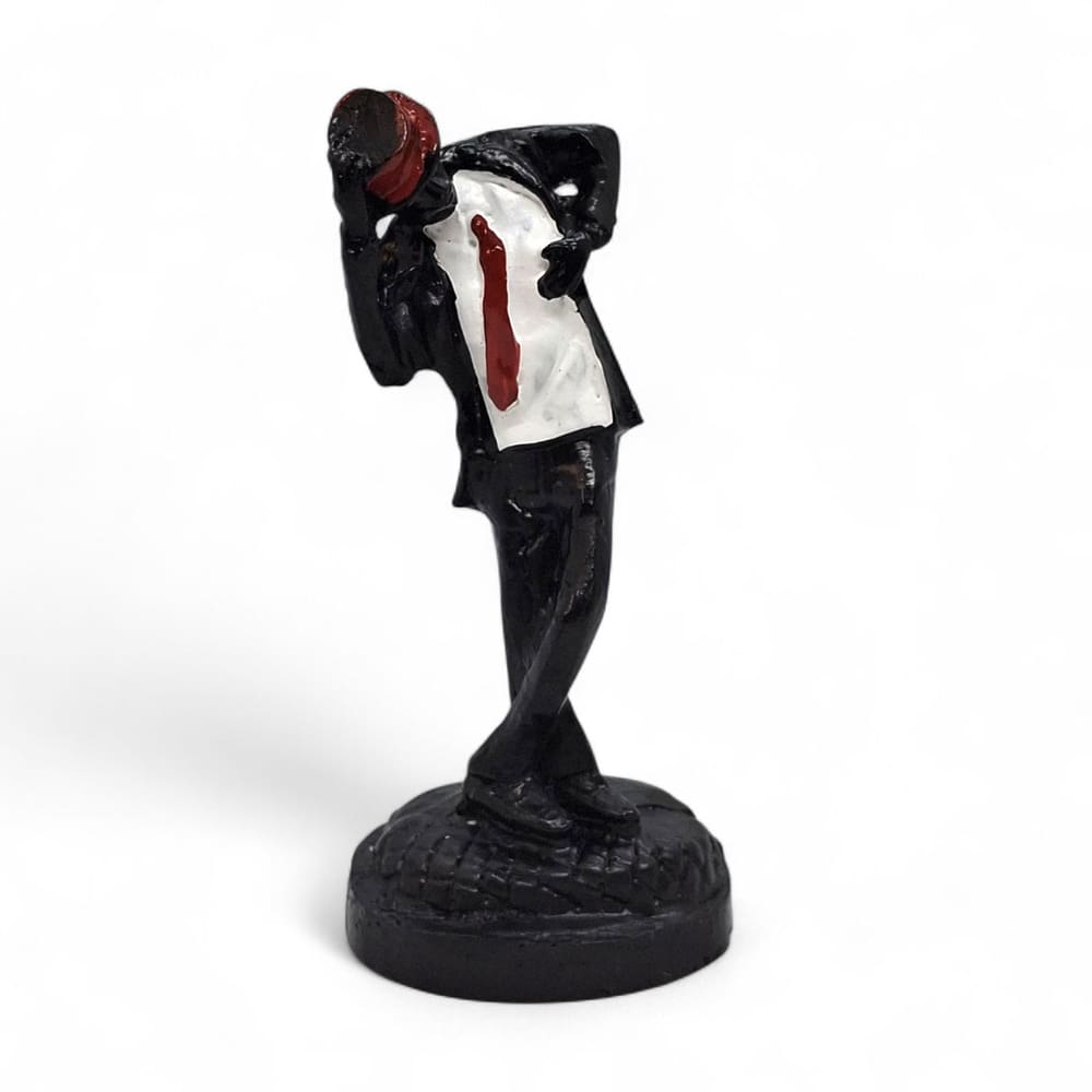 Estátua Zé Pilintra Resina Preto Proteção de Caminhos 9 cm