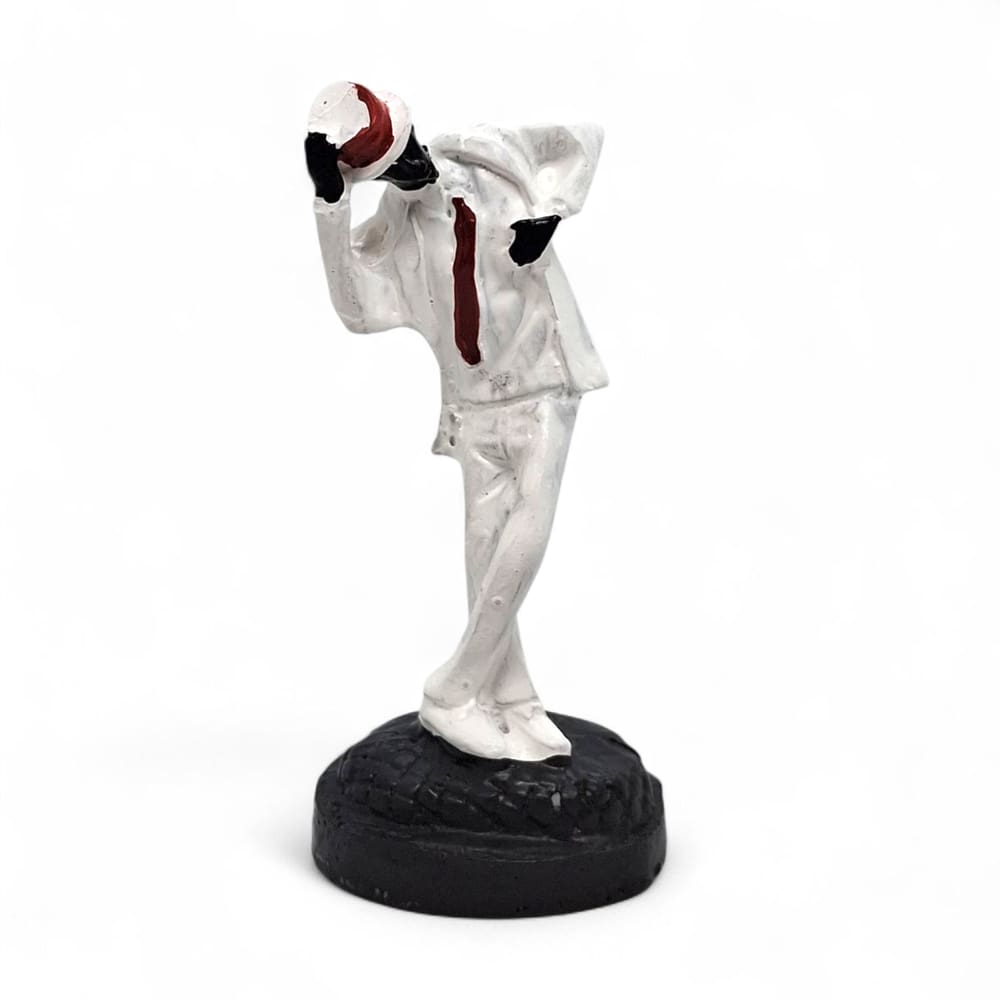 Estátua Zé Pilintra Resina Branco Proteção de Caminhos 9 cm