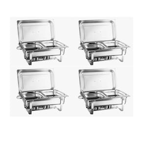 KIT 4 Rechaud Buffet Inox 13L 2 Cubas 1/2  Profissional