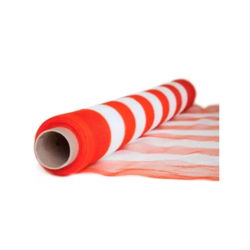 Tapume leve ou sinalização LARANJA/BRANCO Rolo 1,2x50