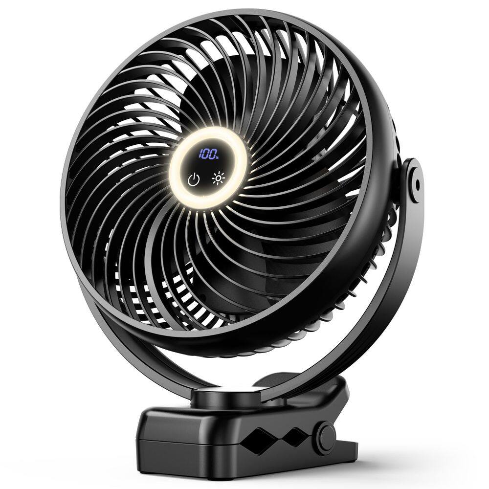 Clipe portátil para ventilador Koonie 10000mAh com lanterna LED de 8"