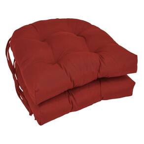 Almofada de cadeira Blazing Needles Twill, encosto arredondado, vermelho rubi
