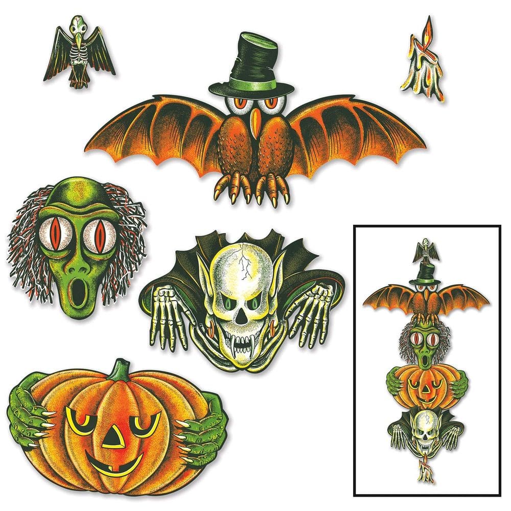 Totem vintage de Halloween Cutouts Beistle 72 unidades